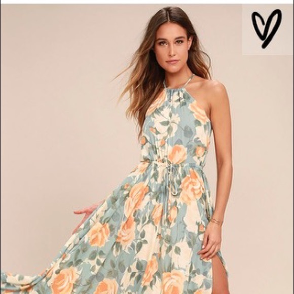 Lulus Dresses & Skirts - Lulus Full length floral halter dress.  Size XS